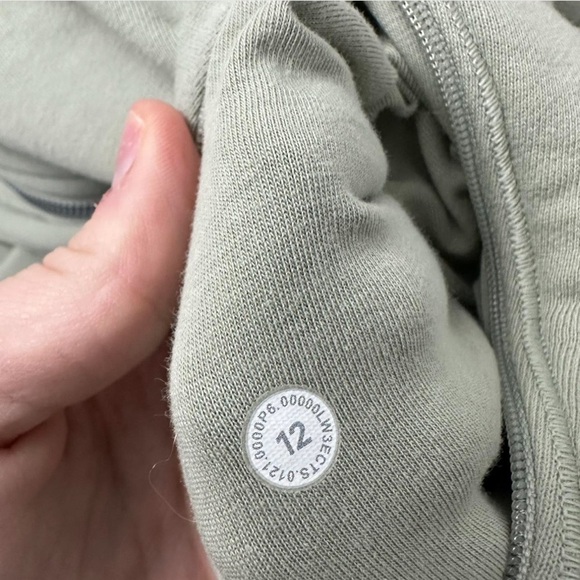 Lululemon Hugged-Waist Cotton Zip Hoodie Size 12 - Green Fern - Picture 8 of 8